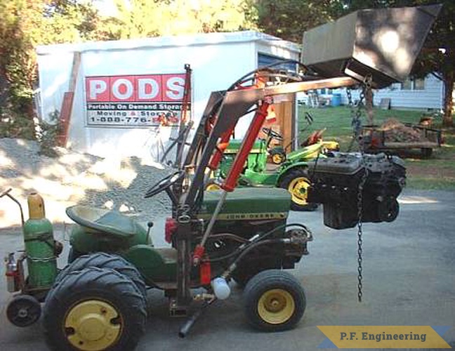 Jerry's John Deere 110 loader | John Deere 110 loader lifting engine by Jerry