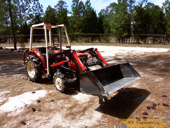 Sam D. in Camden South Carolina - Yanmar YM1720D with front end loader | Yanmar YM1720D by Sam D. in Camden, S.C. with p.f.engineering front end loader front right view