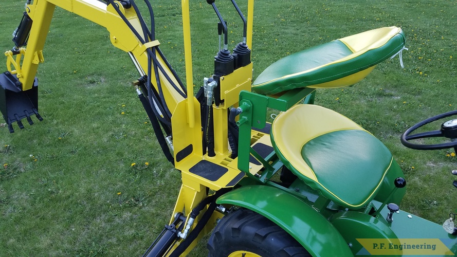 Frank B. in Hartfort, WI - Backhoe - John Deere 110 | JD110 Micro Hoe operators station