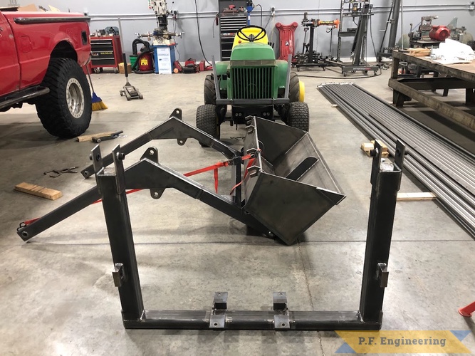 Dan W., Eureka IL, Front-end Loader | John Deere 420 towers and subframe welded together