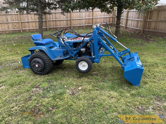 Patrick C. from Collegeville, PA - Ford LGT 145 | Patrick C. Ford LGT 145 pin-on mini payloader lifting front end