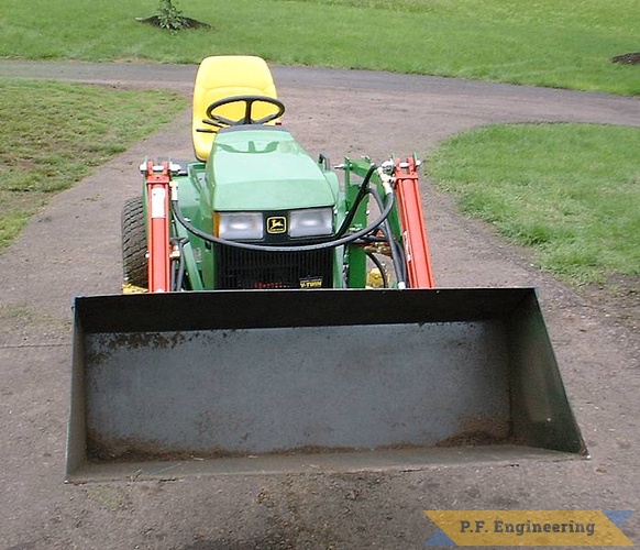 Tim B. from Schwenksville, PA got together with some friends and built this loader in one weekend! nice work Tim! | John Deere 445 Garden Tractor Loader_1