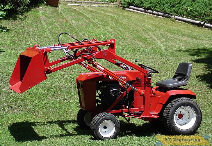 great work on the Wheel Horse front end loader Scott! | Wheel Horse C120 Raider 10 garden tractor loader_1