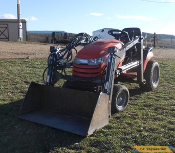 simplicity garden tractor loader front view