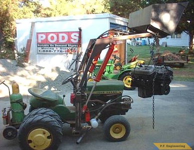 John Deere 110 loader lifting engine by Jerry