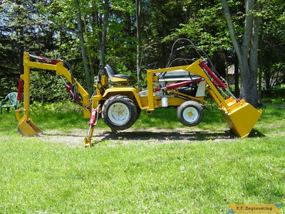 cub 149 backhoe loader side view